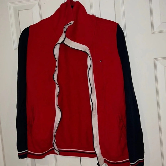 Tommy Hilfiger fill zipper knit  multi color unisex jacket sweater Sz S - Picture 2 of 13
